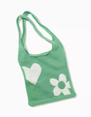 Sacs American Eagle AE Daisy Heart Crochet Vert Femme | WBN-73657269